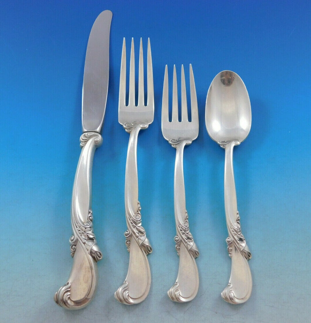 Wallace Waltz of Spring Sterling Silver 4-Piece Place Setting: Wallace Waltz of Spring Sterling Silver 4-Piece Place Setting Enhance your dining experience with this elegant 4-piece place setting from the renowned Wallace brand, featuring the exquisite Waltz of S