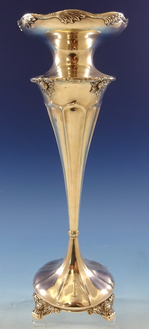 Tiffany & Co. Sterling Silver Vase Chrysanthemum Pattern 13 Inch Tall: Tiffany & Co. Sterling Silver Vase Chrysanthemum Pattern 13 Inch Tall This exquisite sterling silver vase by Tiffany & Co. features the elegant Chrysanthemum pattern. Crafted in the United States betw