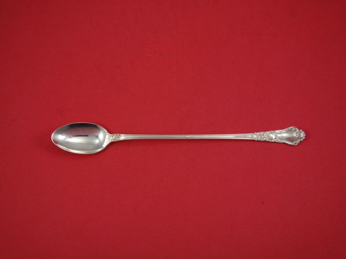 Gorham Baronial Old Sterling Silver Iced Tea Spoon 8.25" Antique: Gorham Baronial Old Sterling Silver Iced Tea Spoon 8.25" Antique This exquisite iced tea spoon from the Baronial Old pattern by Gorham is crafted from high-quality sterling silver, showcasing the eleg