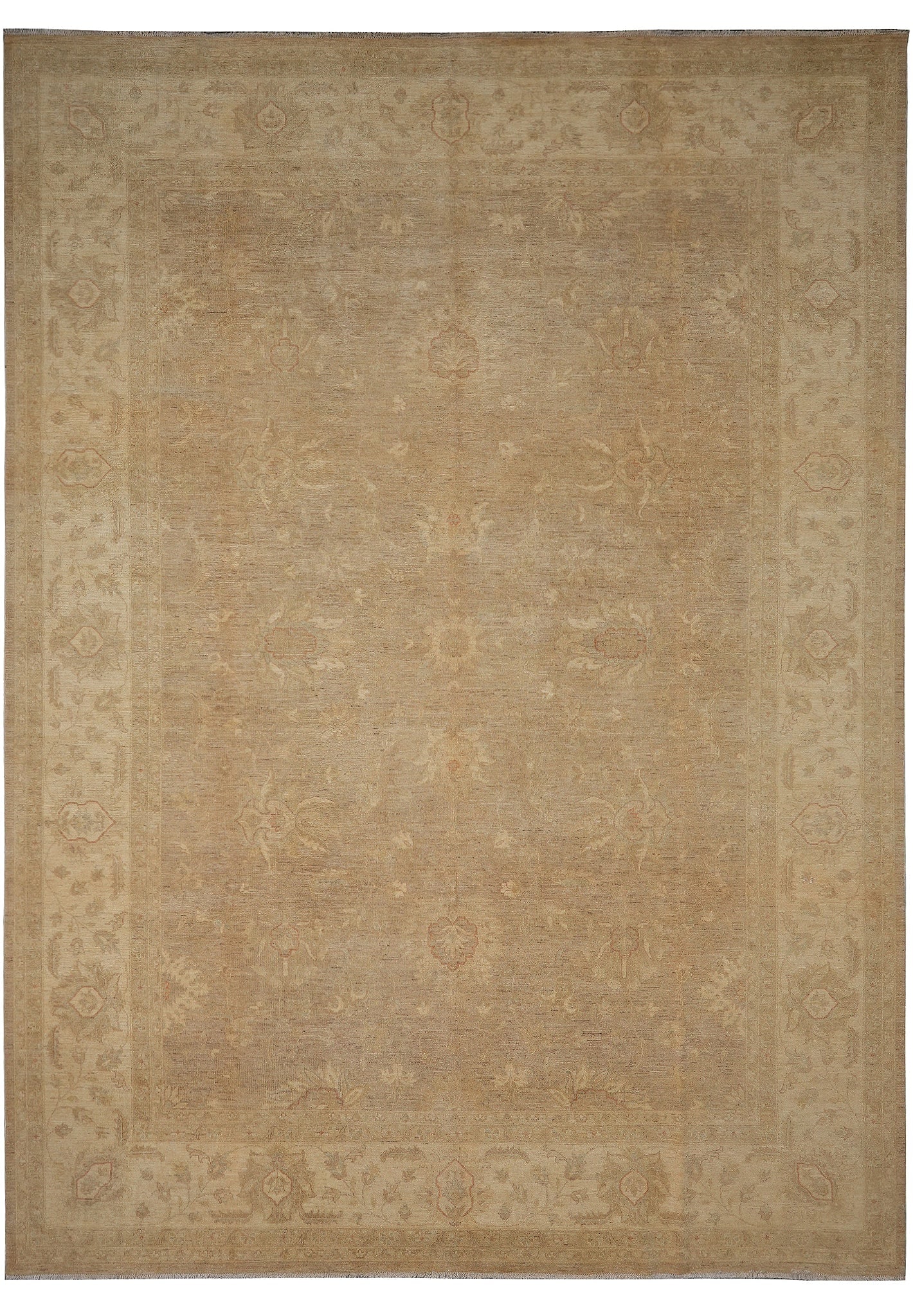 10 x 13.8 Hand Knotted Natural Wool Zigler Rug Warm Neutral Tones: 10 x 13.8 Hand Knotted Natural Wool Zigler Rug Warm Neutral Tones Free continental US Shipping This hand-knotted Zigler rug is made from premium natural wool and features a traditional design with gra