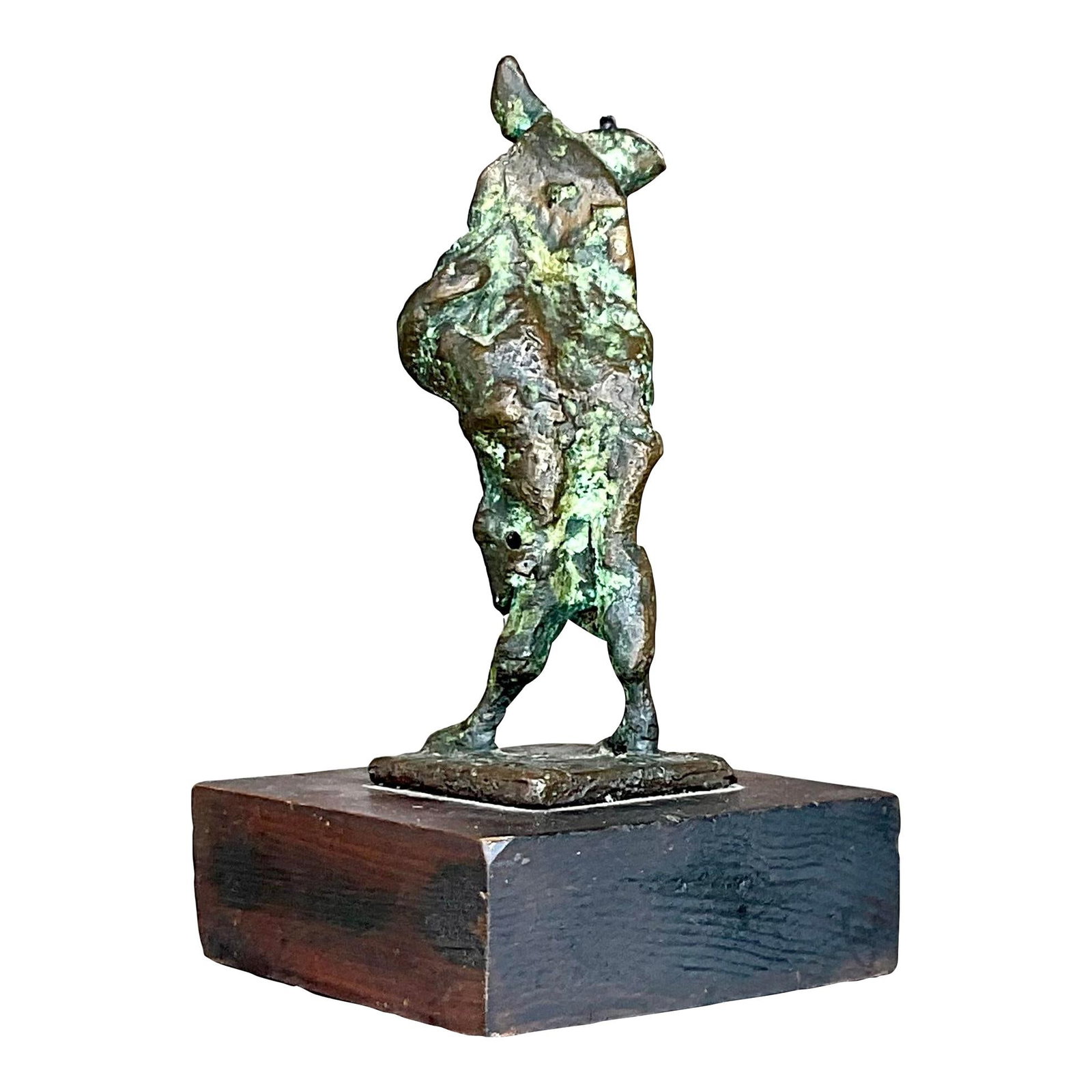 Vintage Boho Abstract Bronze Sculpture with Patina: Vintage Boho Abstract Bronze Sculpture with Patina This vintage Boho abstract bronze sculpture showcases a chic and unique design, enhanced by a beautiful patina developed over time. The sculpture is 