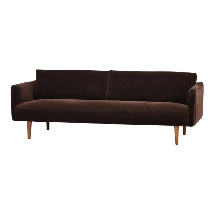 Danish Brown Mohair Sofa With Walnut Tone Legs Circa 1950s 81.5 Inch Wide (1 of 9)