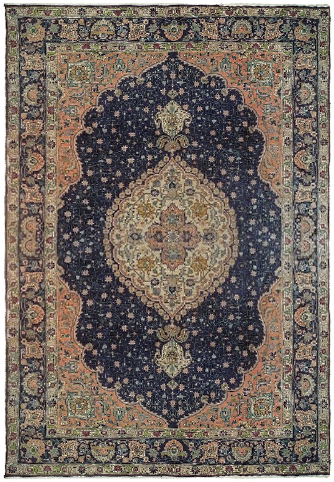 6.5 x 9.9 Hand Knotted Persian Tabriz Estate Wool Rug: 6.5 x 9.9 Hand Knotted Persian Tabriz Estate Wool Rug Free continental US Shipping This estate Persian Tabriz rug measures 6.5 x 9.9 and is hand-knotted in Tabriz, Iran. Made from premium quality wool