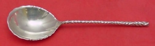 Whiting Sterling Silver Double Twist #9 Preserve Spoon 7.5": Whiting Sterling Silver Double Twist #9 Preserve Spoon 7.5" This exquisite serving spoon is a stunning example of Whiting's craftsmanship, featuring the elegant Double Twist #9 pattern. Made from high