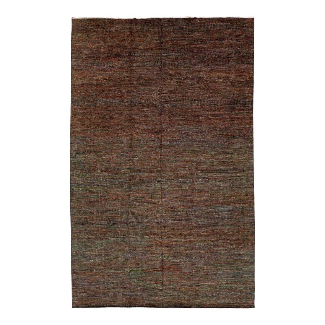 13' x 20'4" Indian hand-knotted wool rug abstract stria design: 13' x 20'4" Indian hand-knotted wool rug abstract stria design This hand-knotted Indian wool rug from the Savannah Modern Collection features a sophisticated multi-tonal abstract design with earthy br