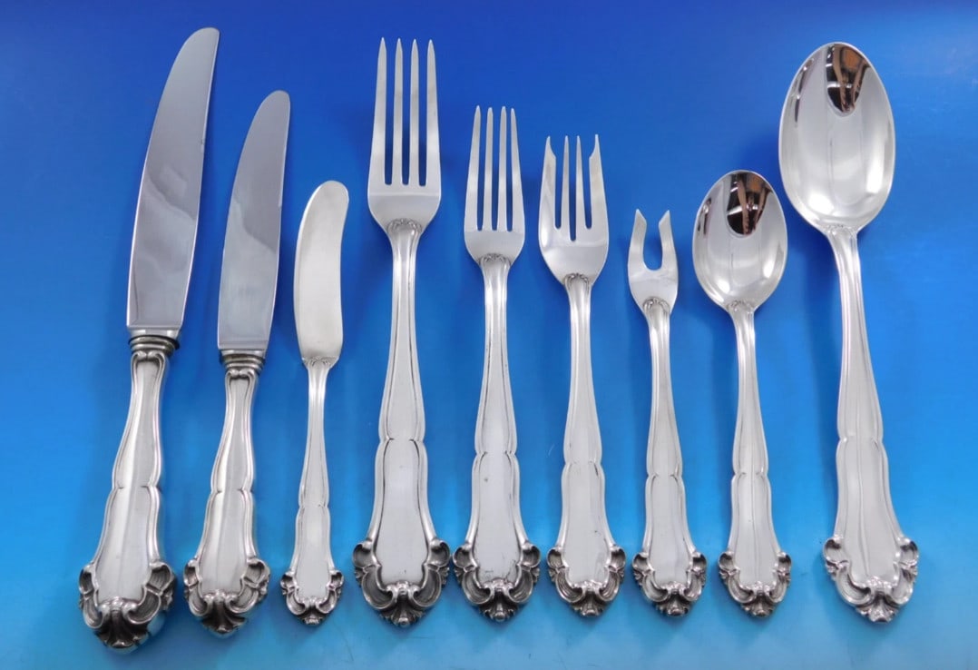 Buccellati Grande Imperiale Sterling Silver Flatware 72 Piece Dinner Set: Buccellati Grande Imperiale Sterling Silver Flatware 72 Piece Dinner Set This is an impressive 72-piece Grande Imperiale flatware set by Buccellati, handcrafted in Italy from sterling silver. Featurin