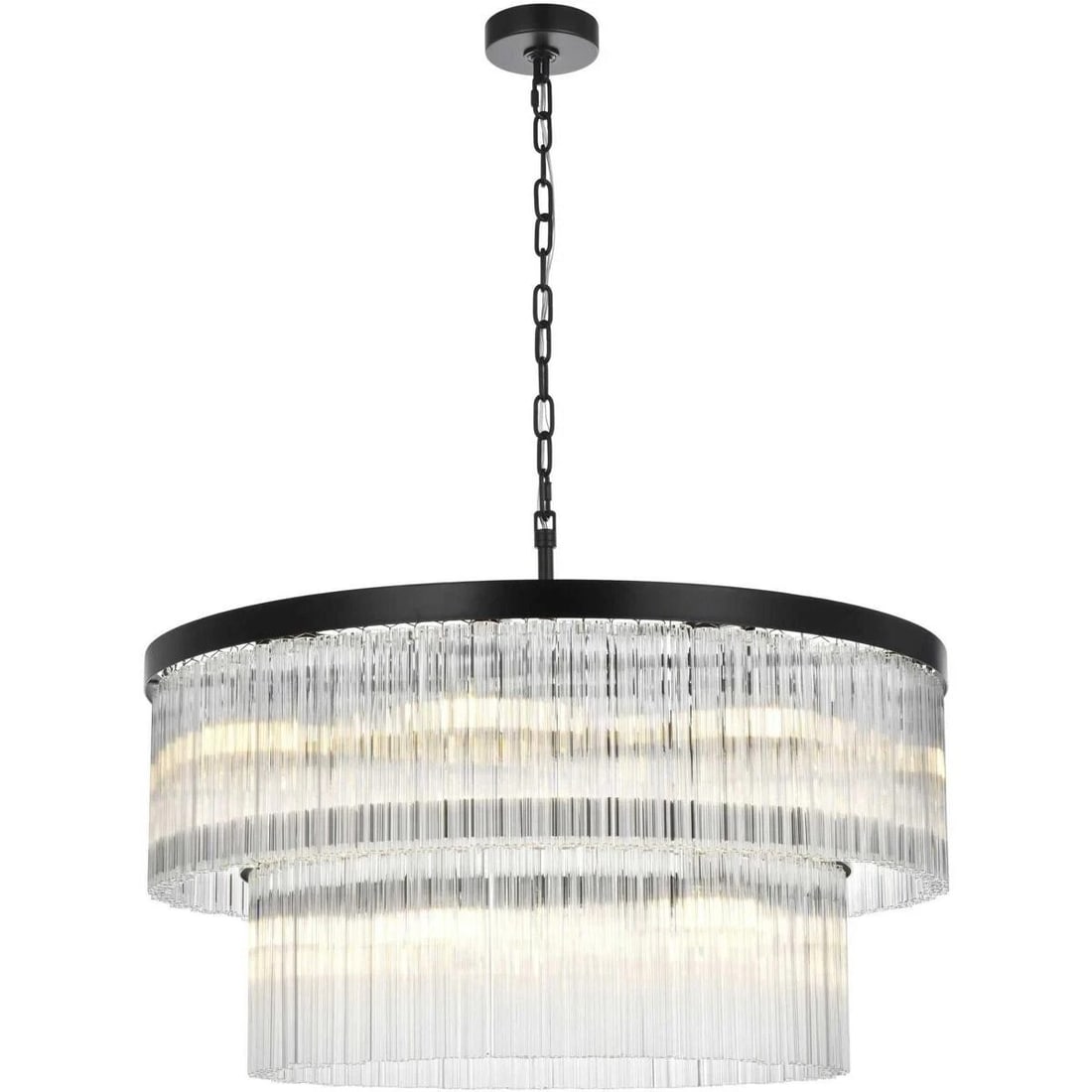 Harlow 14 Light Black LED Chandelier 32 in (1 of 9)