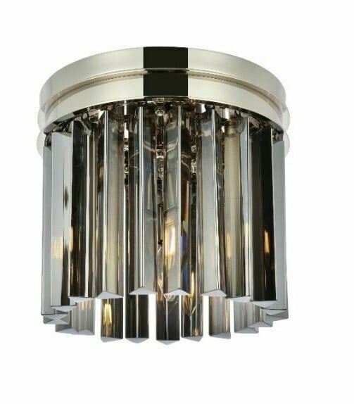 Sydney 3 Light Crystal Flush Mount in Polished Nickel 12" (1 of 7)