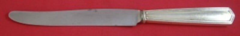 International Sterling Silver Dinner Knife Brandon 9 5/8 Inch: International Sterling Silver Dinner Knife Brandon 9 5/8 Inch This exquisite dinner knife features the Brandon pattern by International Sterling, showcasing a beautiful sterling silver hollow handle c