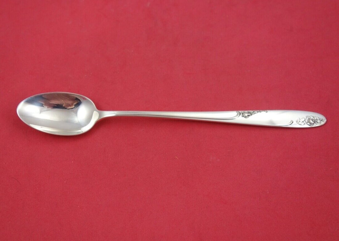 Alvin Rosecrest Sterling Silver Iced Tea Spoon 7 5/8 Inches: Alvin Rosecrest Sterling Silver Iced Tea Spoon 7 5/8 Inches This exquisite iced tea spoon from Alvin is crafted from high-quality sterling silver and features the elegant Rosecrest pattern. Measuring 