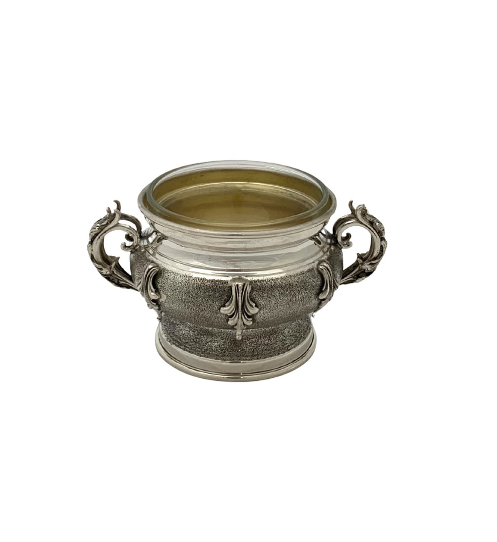 Handmade 925 Sterling Silver Leaf Applique Salt Holder Turkey (1 of 3)
