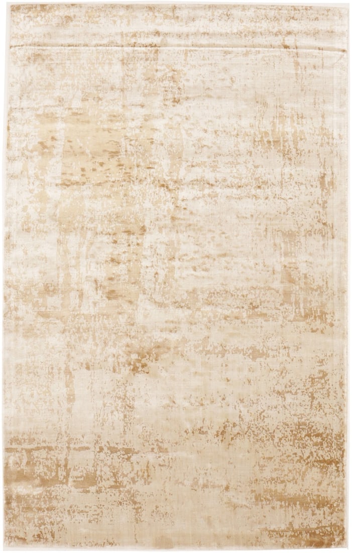 5x8 Hand-Tufted Wool Modern Area Rug with Beige Abstract Pattern: 5x8 Hand-Tufted Wool Modern Area Rug with Beige Abstract Pattern This hand-tufted area rug features a beige, cream, and brown abstract design, offering a modern and distressed look suitable for bedroo