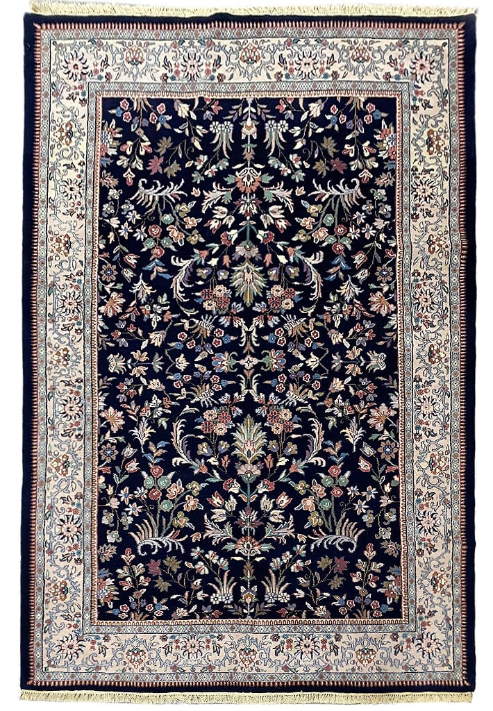 Midnight Blue Handmade Wool Rug 5.9 x 8.10 Premium Quality: Midnight Blue Handmade Wool Rug 5.9 x 8.10 Premium Quality Free continental US Shipping Discover the elegance of this handmade rug, crafted from fine wool and featuring a stunning midnight blue color.