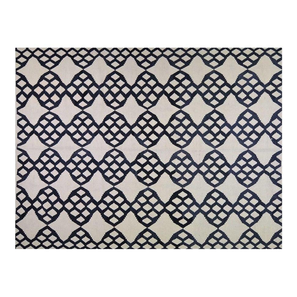8'8" x 11'2" Contemporary Moroccan Wool Area Rug Hand Knotted: 8'8" x 11'2" Contemporary Moroccan Wool Area Rug Hand Knotted This hand-knotted wool rug is crafted using traditional rug-making techniques and features a modern design approach. Its durable construct