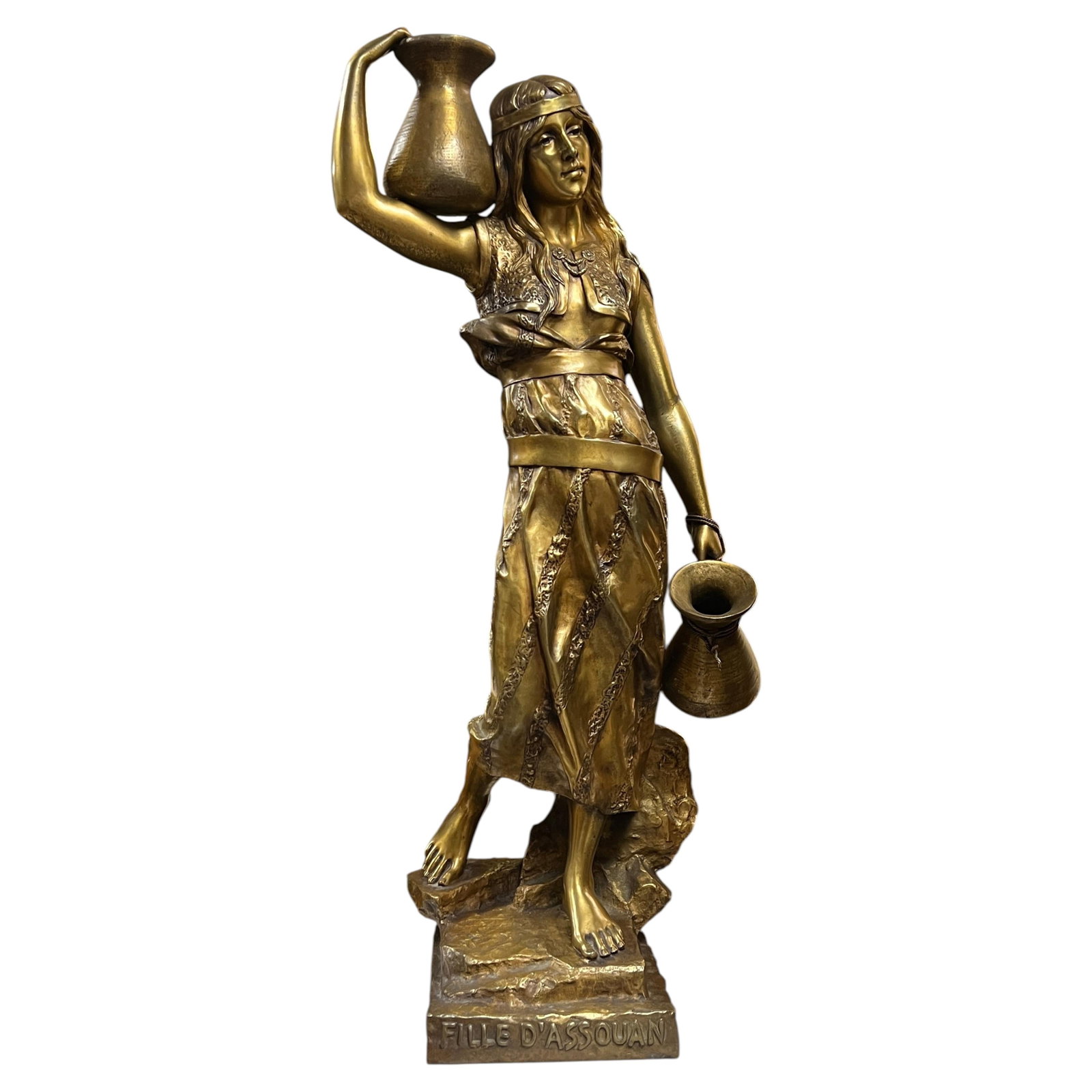 Patinated Bronze Egyptian Figure Fille d'Assouan After Coudray (1 of 10)