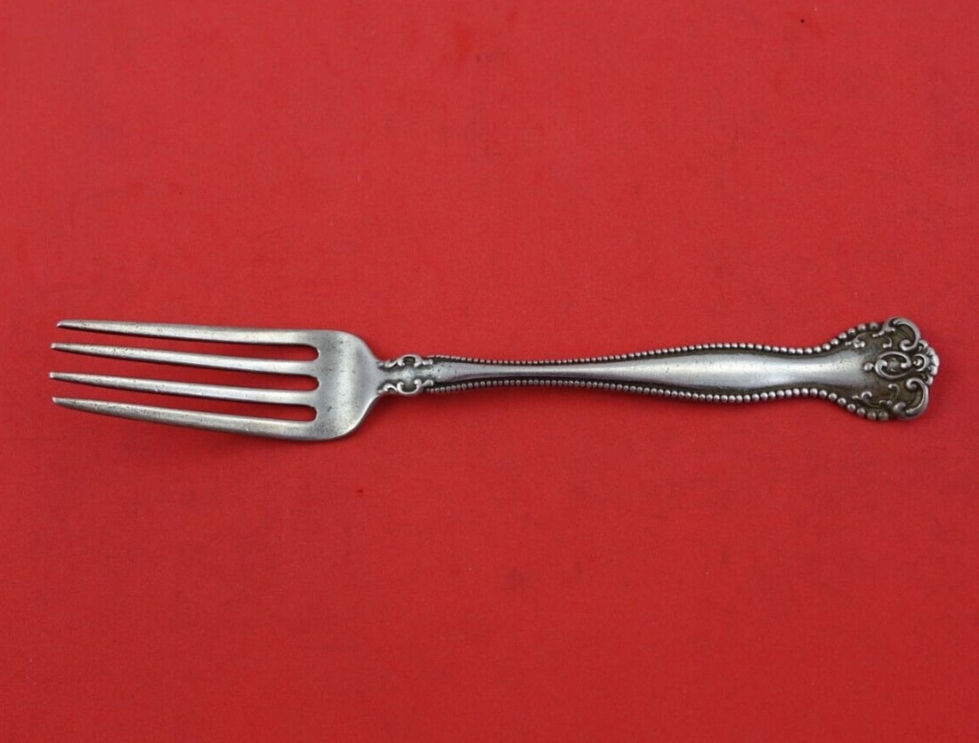 Alvin Raleigh Sterling Silver Dessert Fork 6 1/8 Inch Heirloom: Alvin Raleigh Sterling Silver Dessert Fork 6 1/8 Inch Heirloom This elegant dessert fork is part of the Raleigh pattern crafted by Alvin, showcasing timeless design and quality. Made from sterling sil