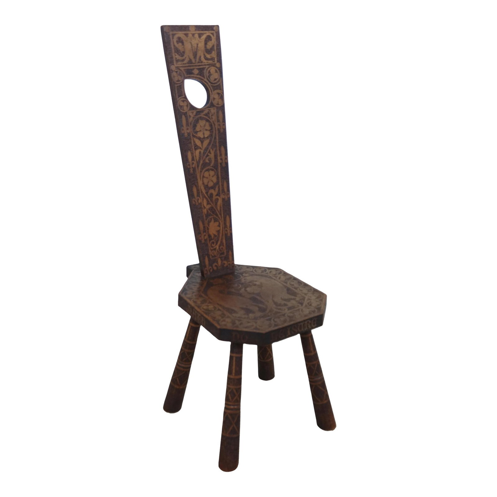 125 Year Old Hand Crafted English Occasional Seat Chair: 125 Year Old Hand Crafted English Occasional Seat Chair This exquisite Antique Hand Crafted Old English Occasional Seat Chair boasts a rich history of approximately 125 years. It showcases a very unus