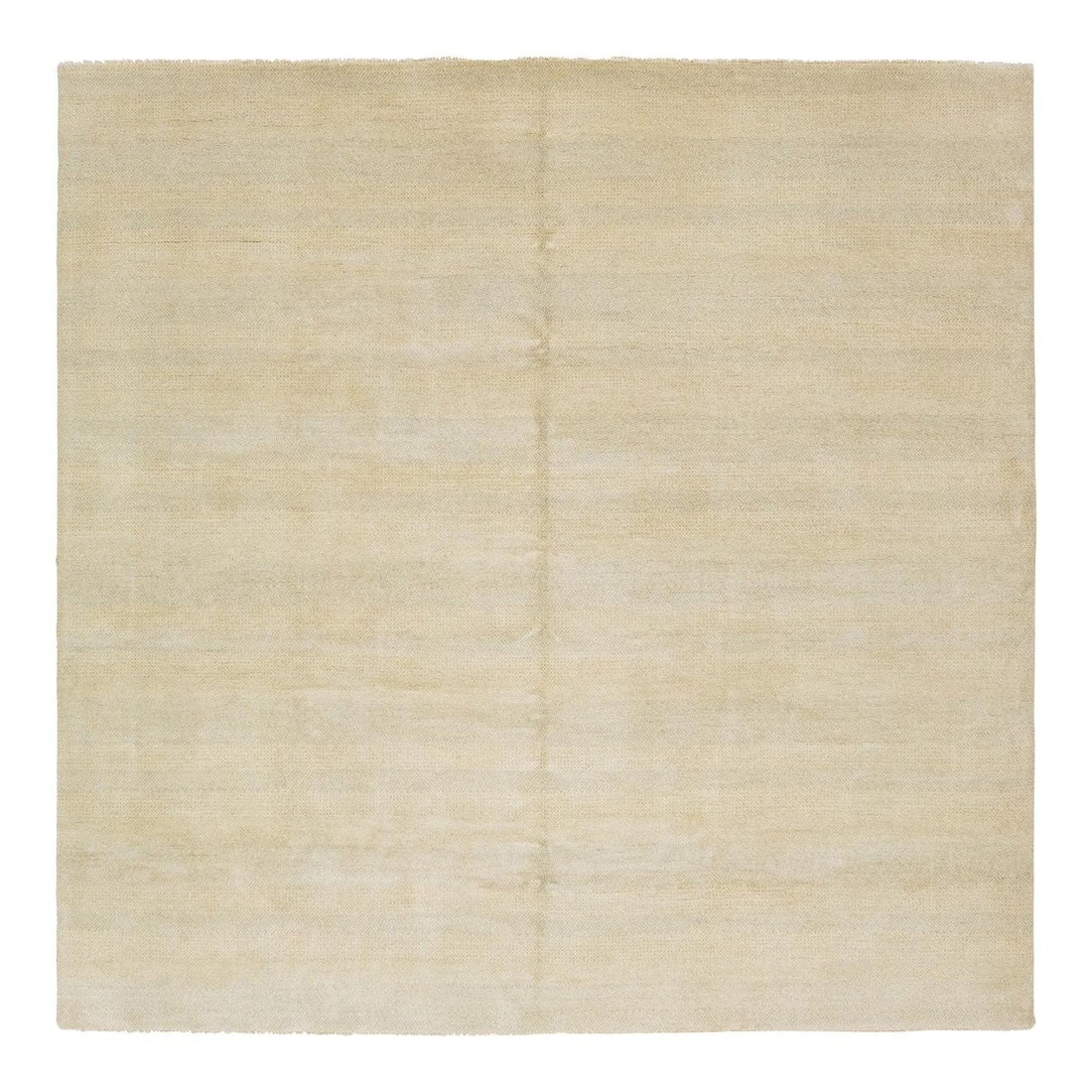 Hand-Knotted 10'1 Wool Rug in Beige Geometric Design: Hand-Knotted 10'1 Wool Rug in Beige Geometric Design Elevate your space with this stunning hand-knotted square wool rug that features a modern organic Savannah style. The rug is crafted in a sophistic