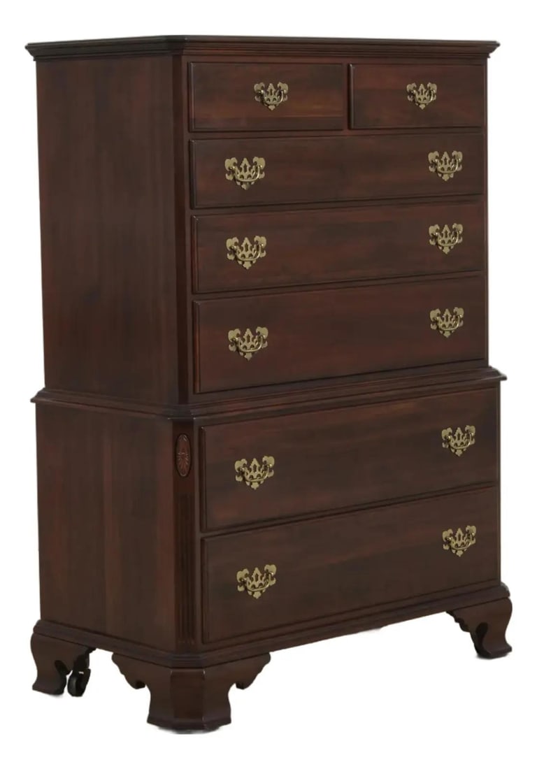 Georgian Court Cherry Tall Dresser by Ethan Allen 7 Drawer (1 of 10)