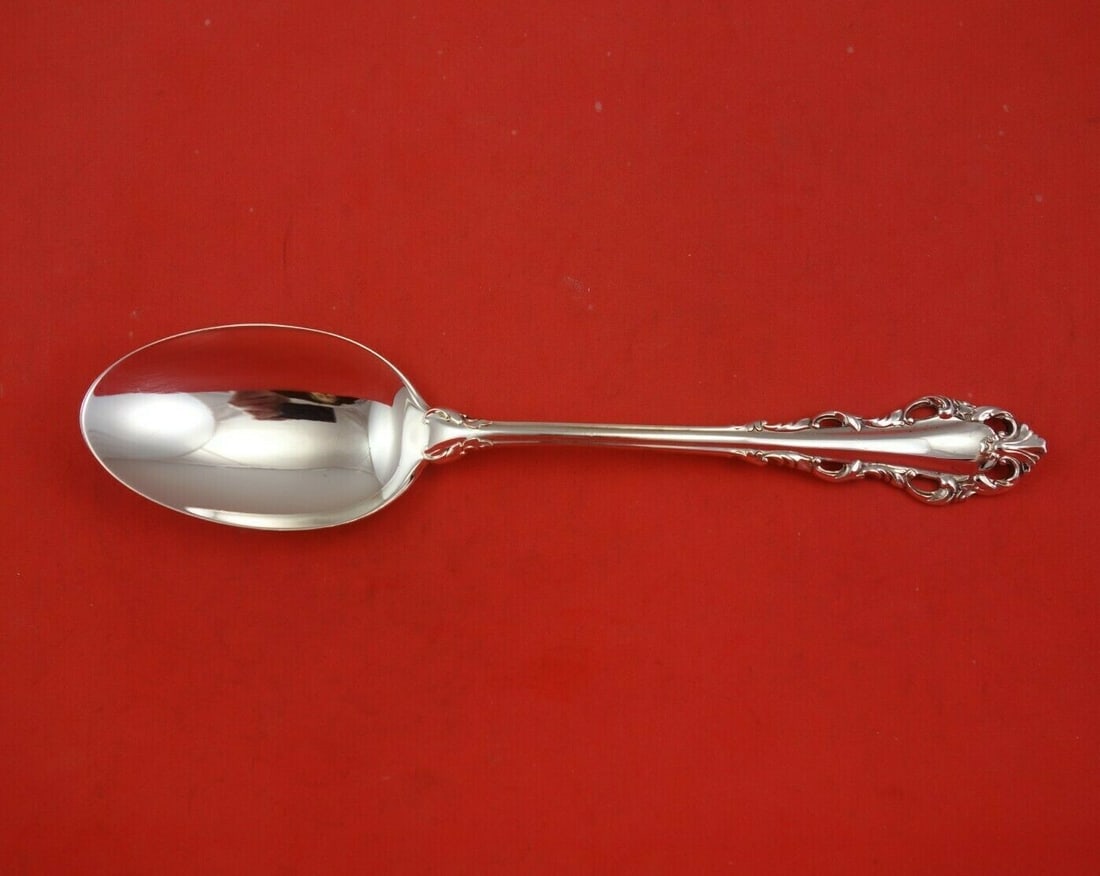 Lunt Sterling Silver Serving Spoon Dresden Scroll 8.5 Inch (1 of 3)