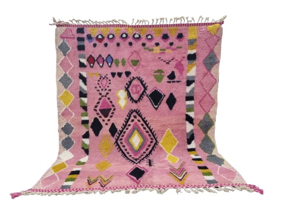 Moroccan Handmade Pink Wool Rug 9.84 x 6.56 Feet: Moroccan Handmade Pink Wool Rug 9.84 x 6.56 Feet Enhance your living space with this Stylish Pink Wool Rug, a beautiful handwoven piece inspired by traditional Moroccan designs. Crafted by skilled Ber