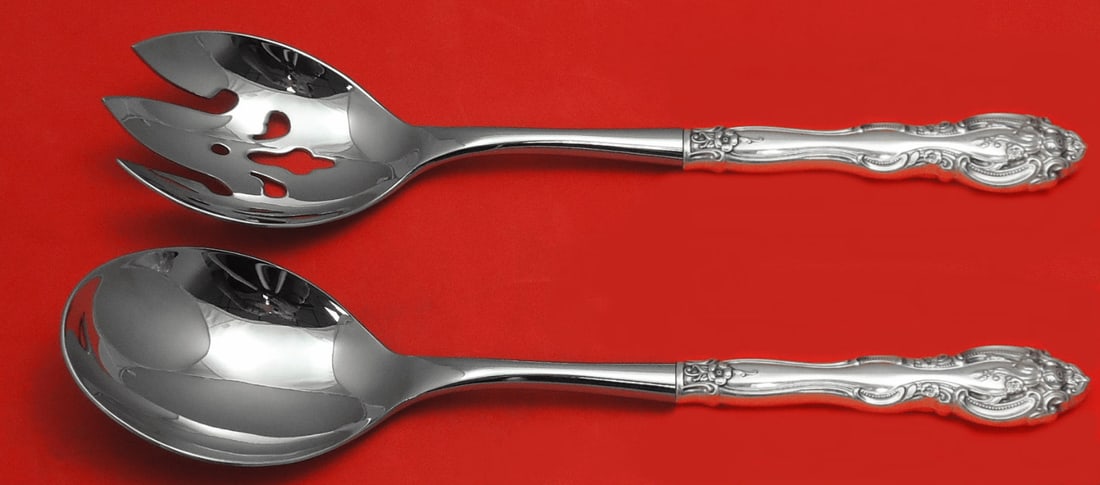 Gorham La Scala Sterling Silver Salad Serving Set 10.5" Custom Made: Gorham La Scala Sterling Silver Salad Serving Set 10.5" Custom Made Elevate your dining experience with this exquisite La Scala Salad Serving Set by Gorham. Crafted from high-quality sterling silver, 