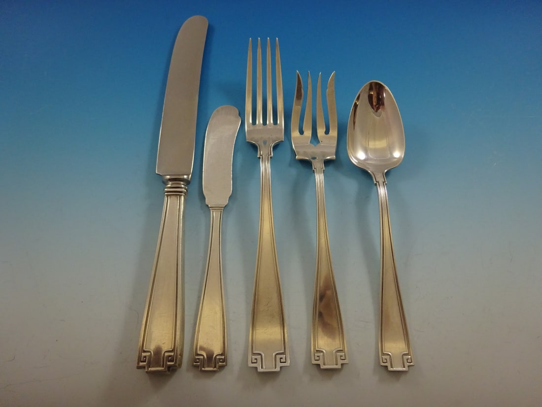 Gorham Etruscan Sterling Silver 64 Piece Flatware Service for 12 Greek Key (1 of 7)
