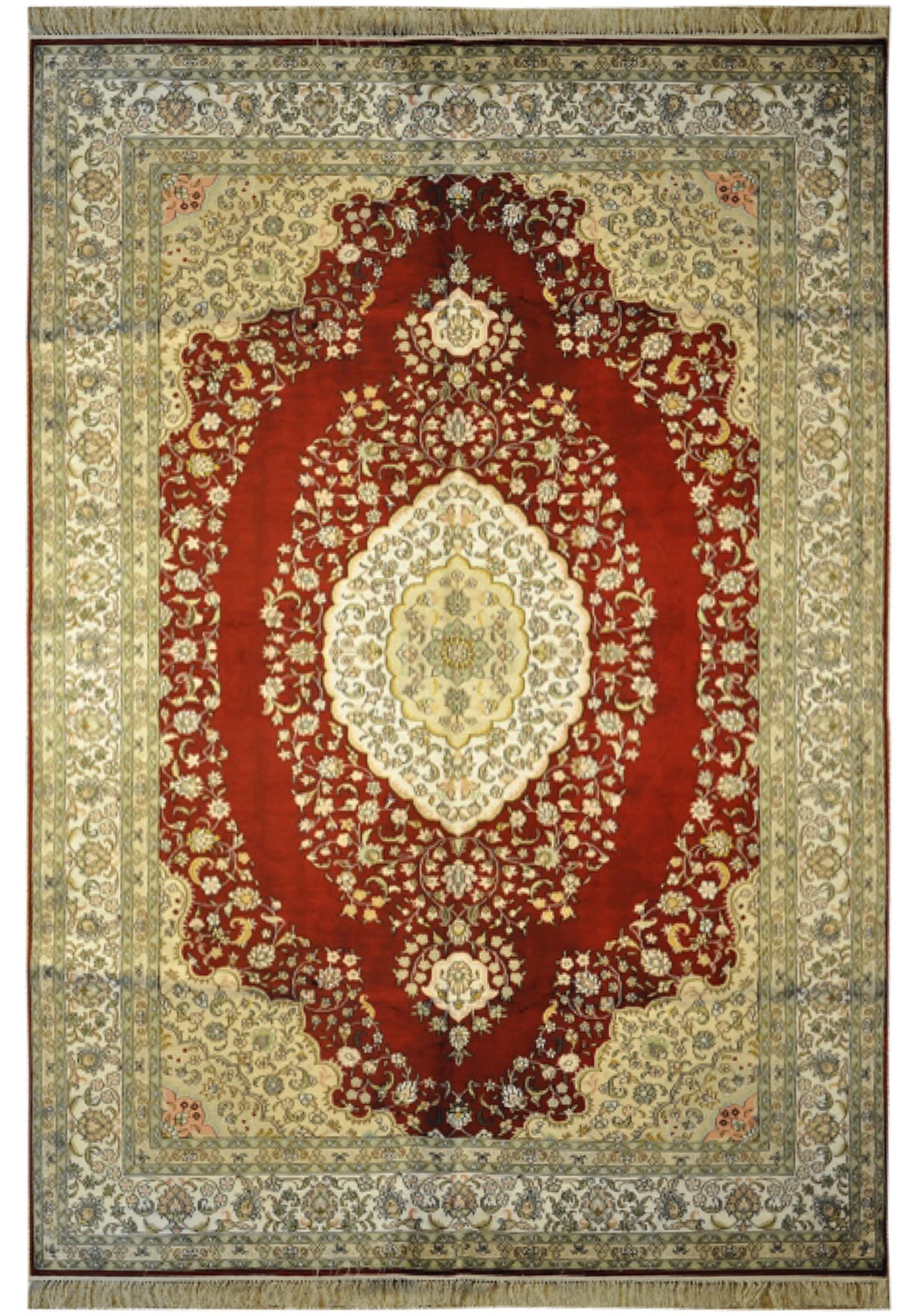 6 x 9 Hand Knotted Persian Traditional Wool Area Rug: 6 x 9 Hand Knotted Persian Traditional Wool Area Rug Free continental US Shipping This 6 x 9 foot hand-knotted Persian traditional area rug exemplifies authentic craftsmanship and timeless design. Cre