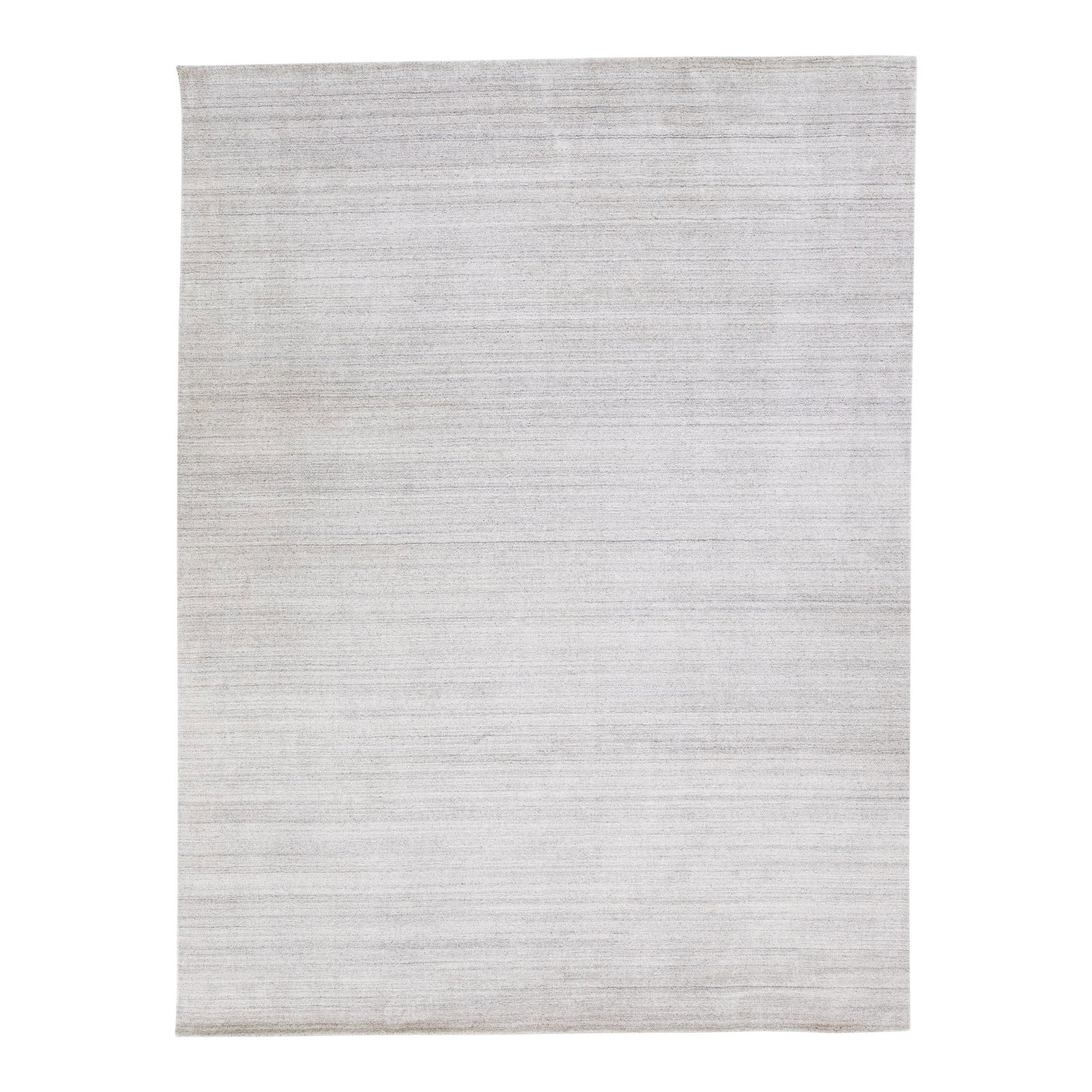1960s Handmade Gabbeh Wool Rug Solid Gray 9' x 10'9: 1960s Handmade Gabbeh Wool Rug Solid Gray 9' x 10'9 This stunning modern Gabbeh-style rug features a beautifully hand-woven design in a light gray color field. Measuring 9' x 10'9", this piece is craf