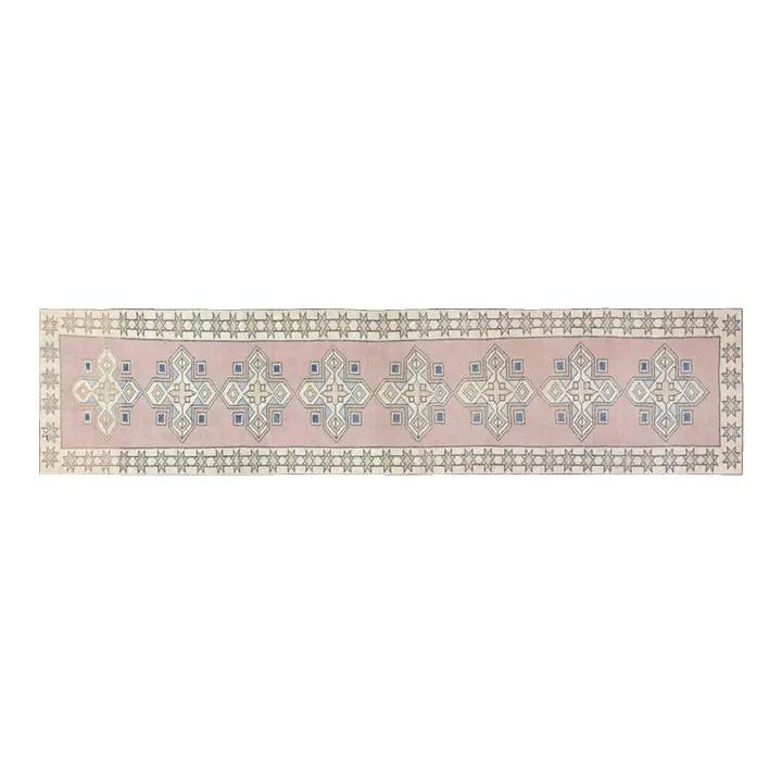 2'2" x 10'5" Anatolian Wool Runner Hand Knotted Vintage Rug: 2'2" x 10'5" Anatolian Wool Runner Hand Knotted Vintage Rug This vintage Turkish Anatolian hand-knotted wool rug is crafted using traditional rug-making techniques, showcasing timeless artistry and qu