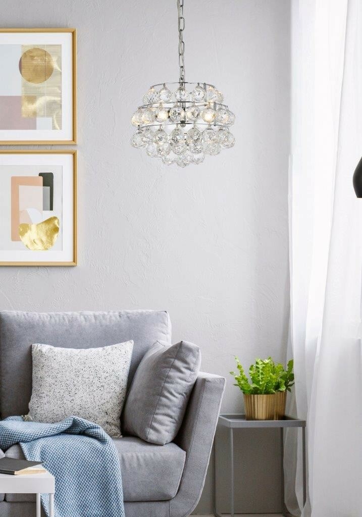 Savannah Chrome Crystal Pendant Light 3-Light 12 inch (1 of 9)