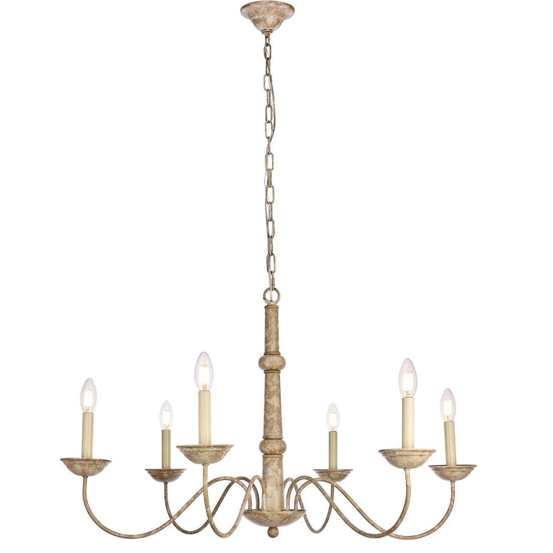 Living District Merritt 6-Light Weathered Dove Chandelier (1 of 5)