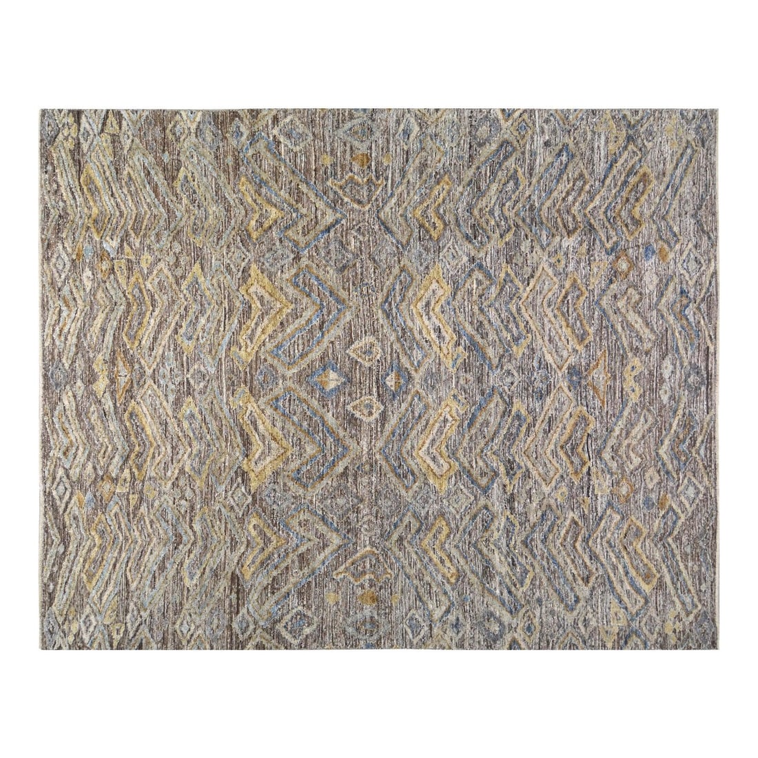 8'1 x 10'2 Sheba Moroccan Wool Area Rug Hand Knotted Contemporary: 8'1 x 10'2 Sheba Moroccan Wool Area Rug Hand Knotted Contemporary This Moroccan Sheba hand-knotted wool rug features a soft distressed texture and natural brown tones, offering a contemporary look. Cr