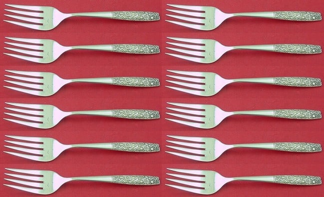 Towle Contessina Sterling Silver Salad Fork Set of 12 6 5/8": Towle Contessina Sterling Silver Salad Fork Set of 12 6 5/8" Enhance your dining experience with this exquisite set of 12 salad forks from the Contessina pattern by Towle. Each fork measures 6 5/8 inc