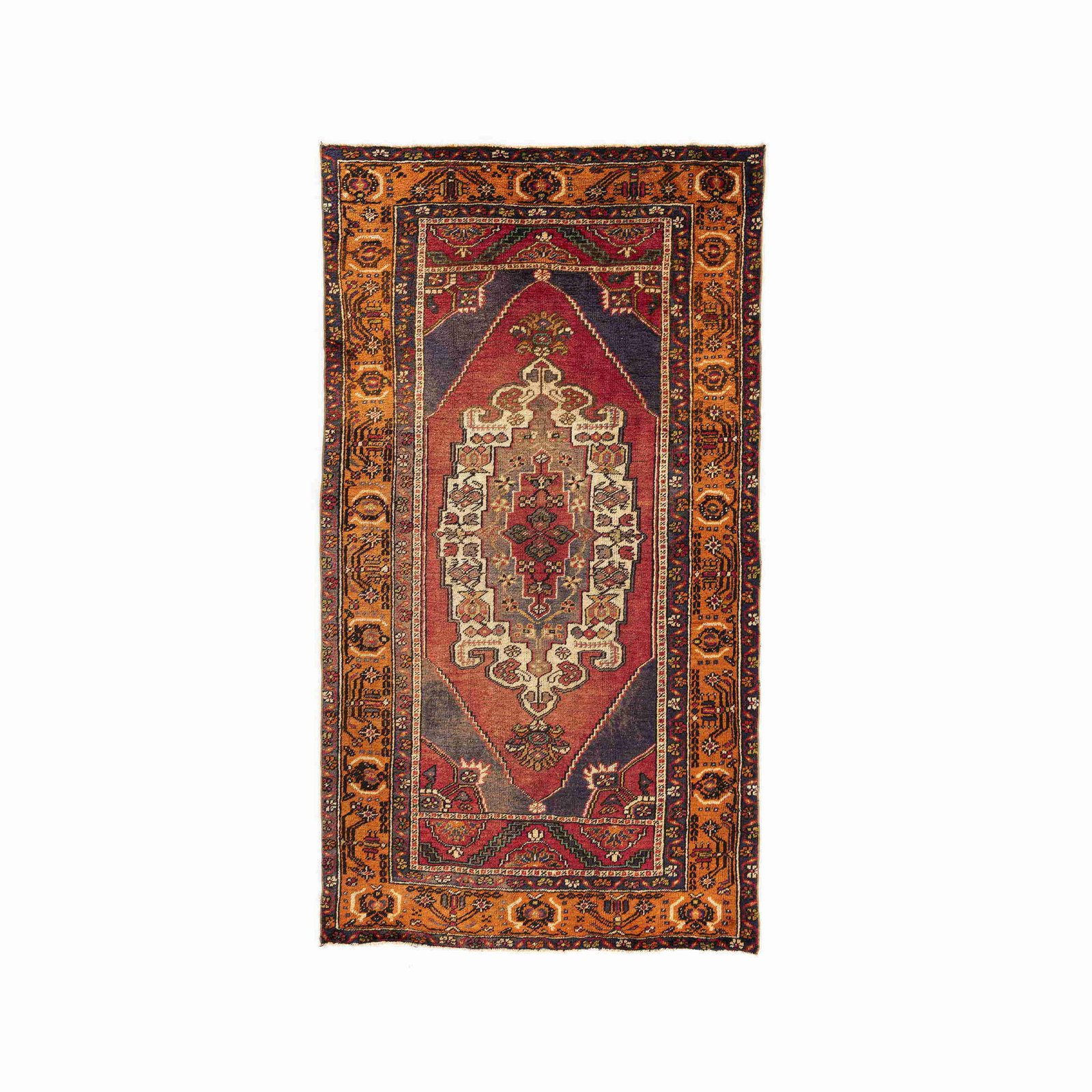 Handmade Anadol Wool Carpet 59.8 x 107.1 Inches: Handmade Anadol Wool Carpet 59.8 x 107.1 Inches Experience the elegance of the Authentic Handmade Anadol Carpet, meticulously crafted with a rich wool on wool construction. This exquisite piece showca