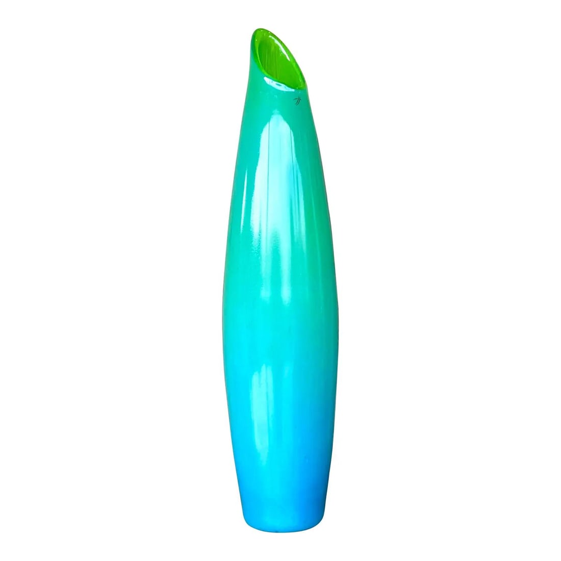 Signed Jacqueline Terpins Boho Green Art Glass Vase Vintage Decorative Accent: Signed Jacqueline Terpins Boho Green Art Glass Vase Vintage Decorative Accent This vintage art glass vase showcases the distinctive craftsmanship of Jacqueline Terpins. Featuring vibrant green coastal