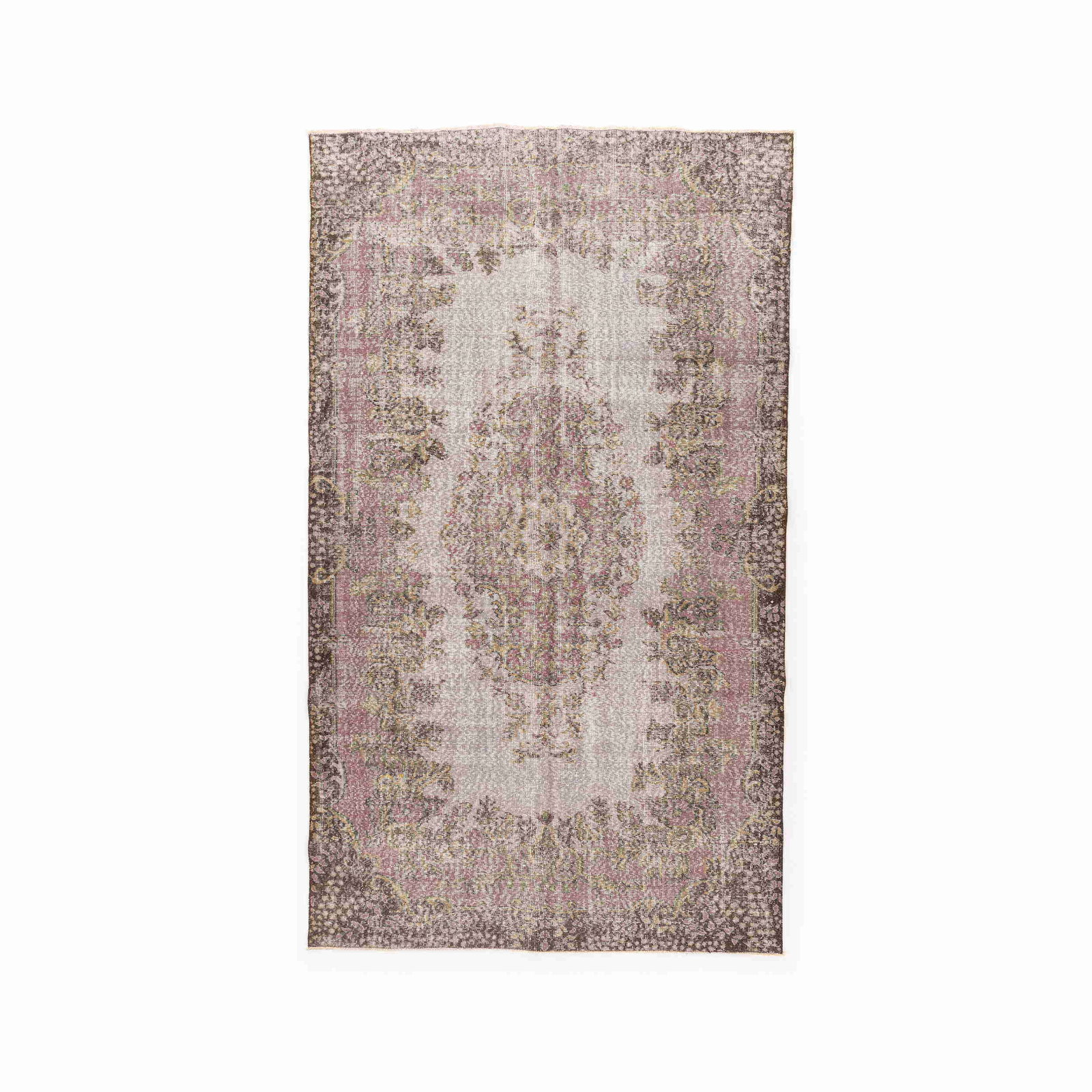 Vintage Handmade Wool on Cotton Carpet 71.3" x 122.8": Vintage Handmade Wool on Cotton Carpet 71.3" x 122.8" This authentic handmade vintage carpet is crafted from a luxurious wool on cotton blend, showcasing exquisite craftsmanship and attention to detai