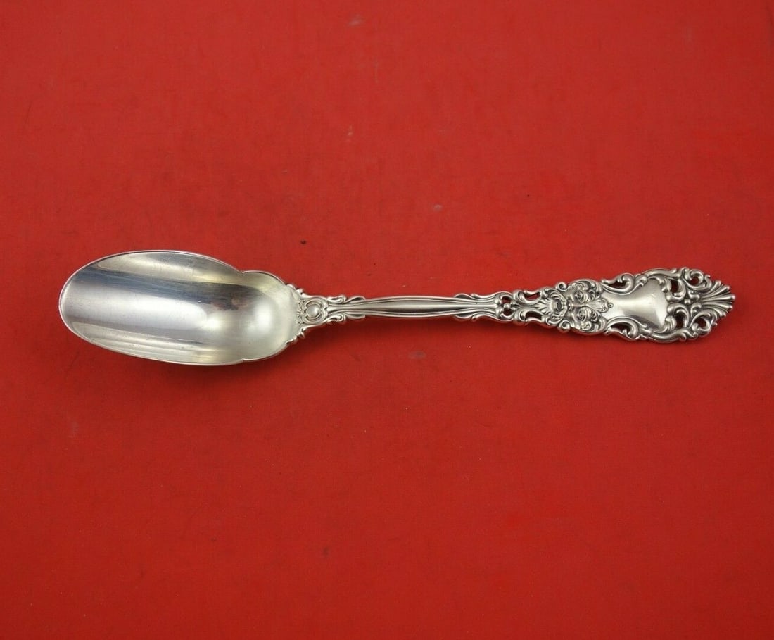 Dominick & Haff Renaissance Sterling Silver Cheese Scoop 8 Inch: Dominick & Haff Renaissance Sterling Silver Cheese Scoop 8 Inch Discover the elegance of the Renaissance cheese scoop, crafted by Dominick & Haff in the late 19th century. This exquisite serving piece