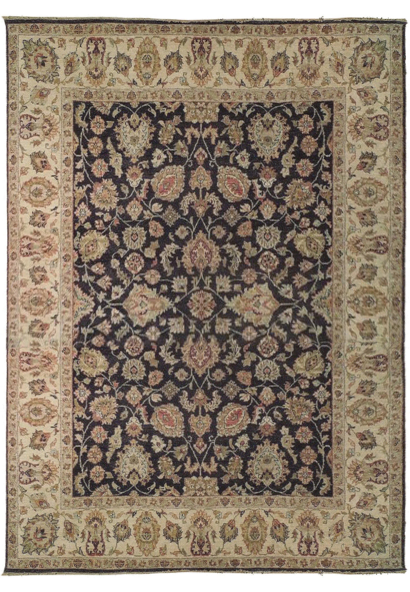 8 x 10 Charcoal Black Natural Wool Hand Knotted Agra Rug: 8 x 10 Charcoal Black Natural Wool Hand Knotted Agra Rug Free continental US Shipping This 8 x 10 Agra rug features a charcoal black palette and a hand-knotted construction made from natural wool. Cra