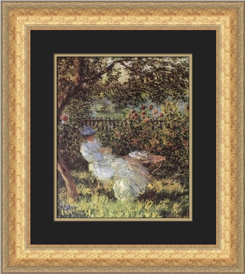 Claude Monet Alice Hoschede Garden Custom Framed Print 21 x 19: Claude Monet Alice Hoschede Garden Custom Framed Print 21 x 19 This stunning custom framed print features Claude Monet's beloved artwork, "Alice Hoschede in the Garden." Measuring 21 in. by 18 in., th