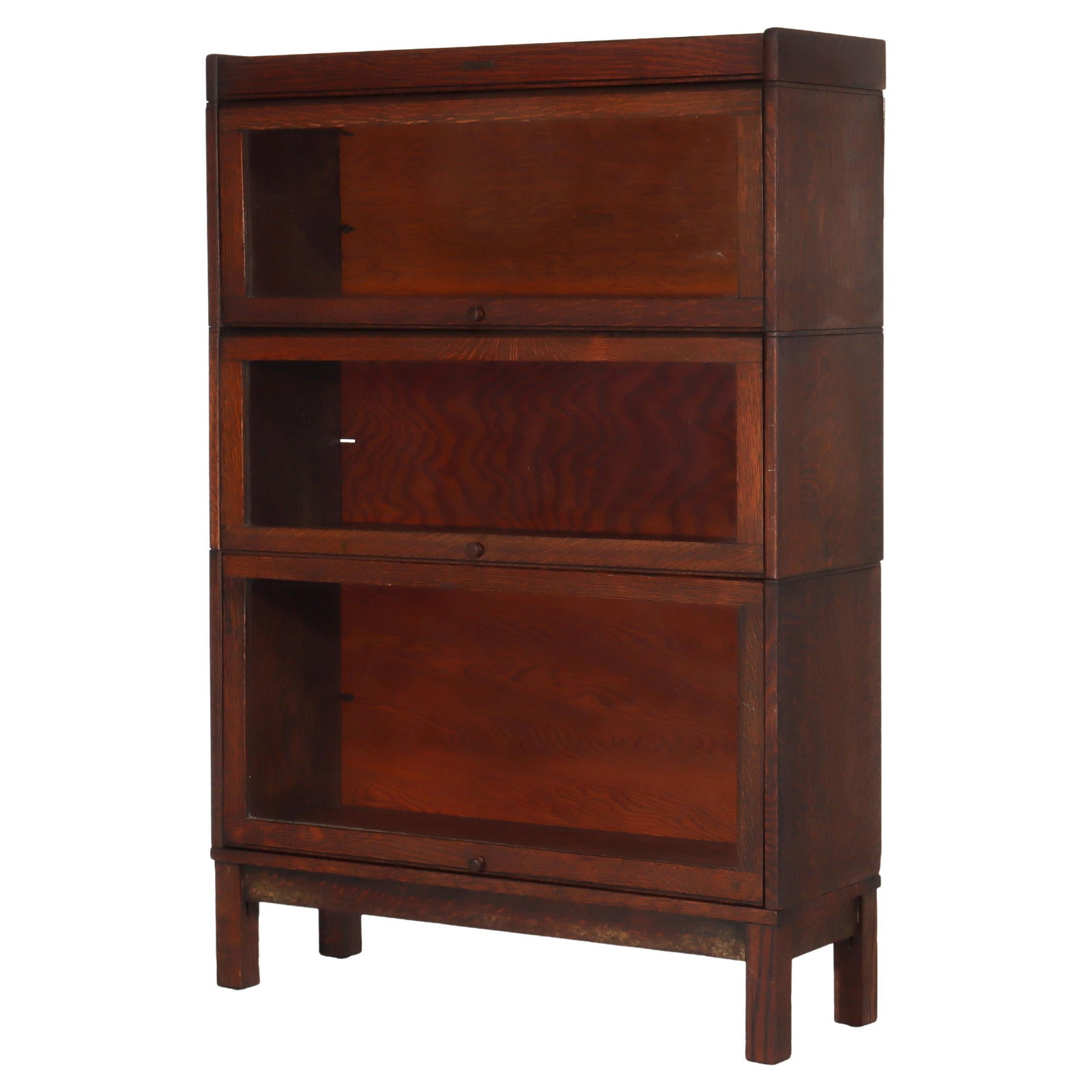Quarter Sawn Oak Three-Stack Barrister Bookcase Arts and Crafts Mission c1910 (1 of 15)