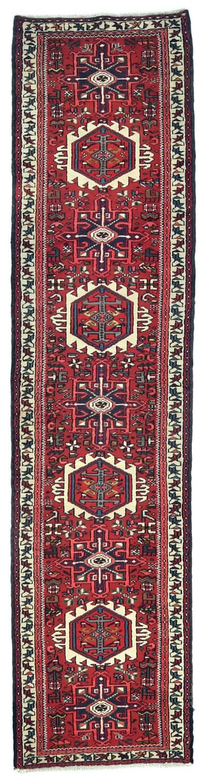 Hand Knotted Wool Tribal Runner Rug 2'4 x 9'9 Geometric Vintage: Hand Knotted Wool Tribal Runner Rug 2'4 x 9'9 Geometric Vintage Enhance your space with this stunning handmade red geometric tribal style runner rug, perfect for hallways or various rooms in your home