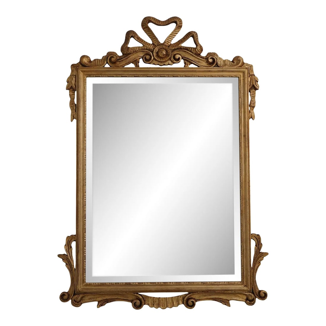 Ornate Gold Gilt Designer Mirror by Decorative Crafts 32 x 46: Ornate Gold Gilt Designer Mirror by Decorative Crafts 32 x 46 Enhance your decor with this stunning Decorative Crafts Gold Frame Designer Mirror, approximately 20 years old. This mirror features a bev