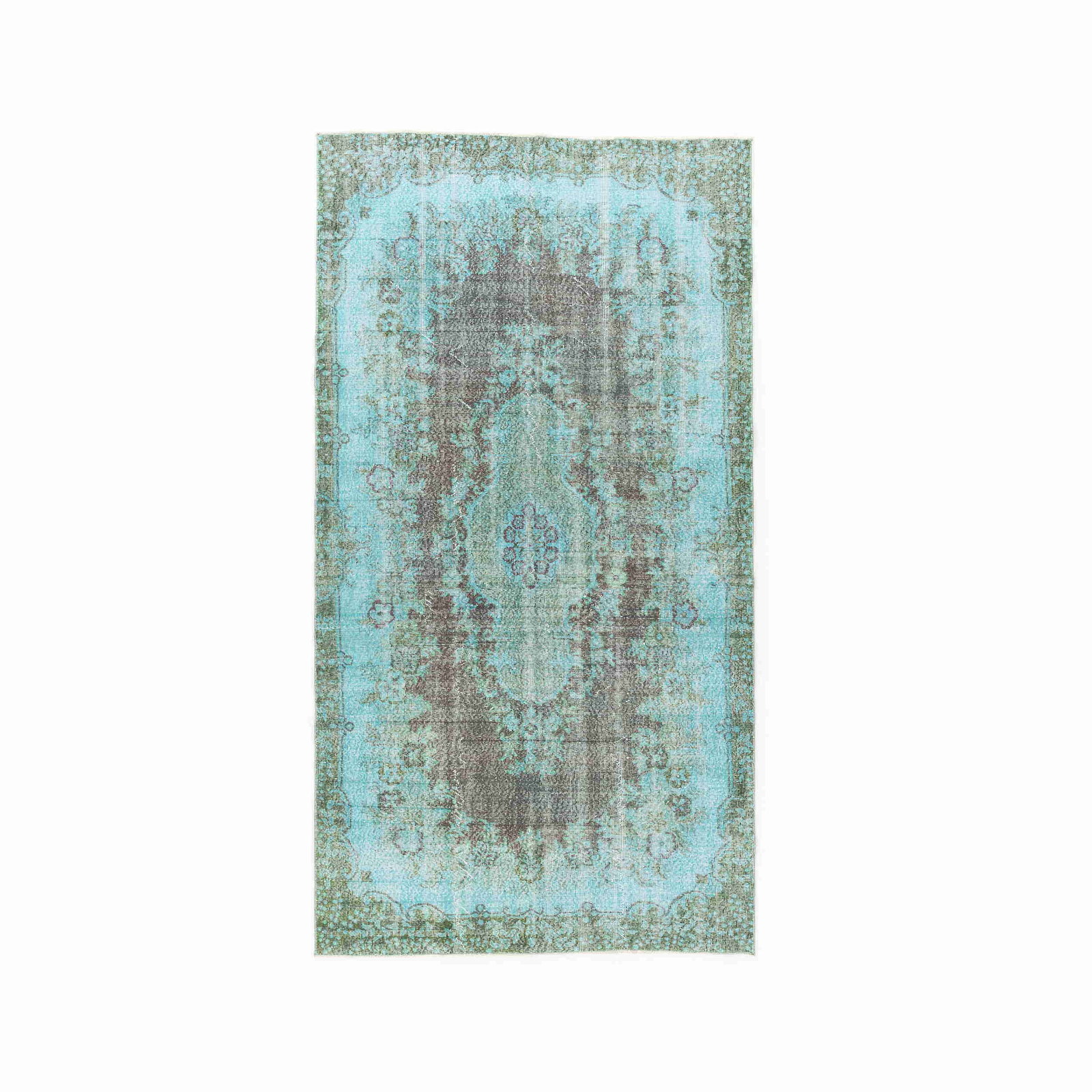 Authentic Vintage Handmade Wool on Cotton Carpet 63 x 118.5 Inches: Authentic Vintage Handmade Wool on Cotton Carpet 63 x 118.5 Inches Discover this Authentic Handmade Vintage Carpet, expertly crafted from a blend of wool on cotton. This unique piece features a tradit
