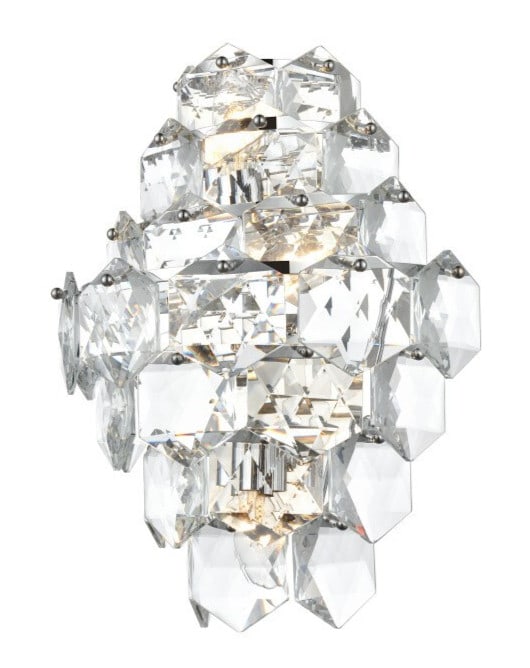 Adaline Chrome Crystal 4 Light Wall Sconce 18 inch: Adaline Chrome Crystal 4 Light Wall Sconce 18 inch This modern wall sconce features a high-quality chrome finish paired with royal cut clear crystals, creating an elegant lighting solution for indoor 