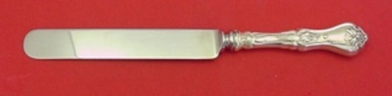 Whiting Violet Sterling Silver Dinner Knife Blunt Silverplate Blade 9.5": Whiting Violet Sterling Silver Dinner Knife Blunt Silverplate Blade 9.5" This elegant dinner knife features the exquisite "Violet" pattern by Whiting. Crafted with a sterling silver hollow handle, it