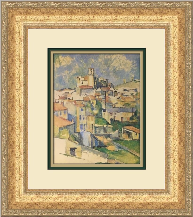 Paul Cezanne Gardanne Custom Framed Art Print 20 x 18: Paul Cezanne Gardanne Custom Framed Art Print 20 x 18 This stunning custom framed print features Paul Cezanne's renowned work titled "Gardanne." Measuring 20 in. by 18 in., this medium-sized piece sho