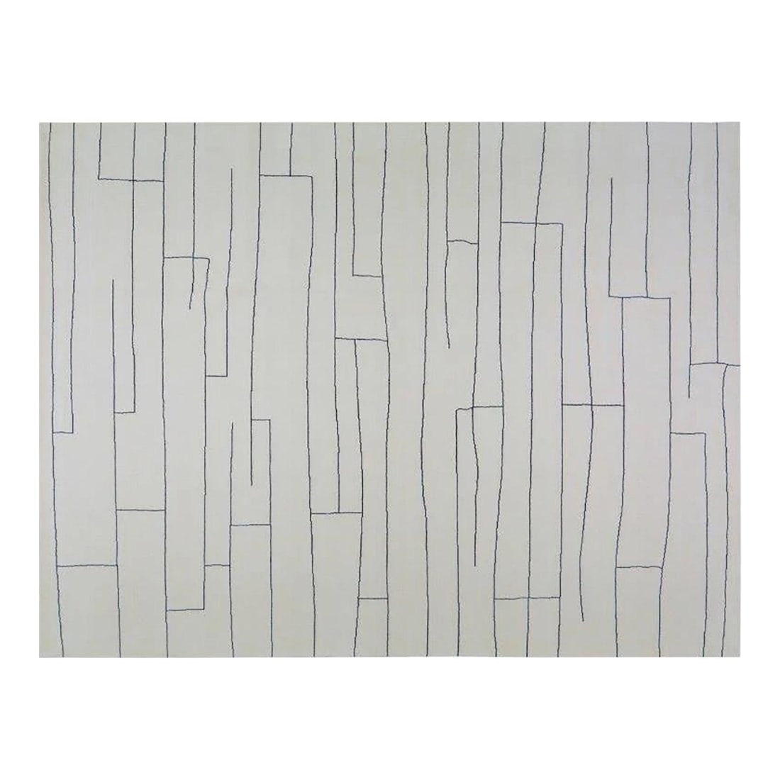 10'2 x 14'1 Wool Azilal Rug with Abstract Moroccan Design: 10'2 x 14'1 Wool Azilal Rug with Abstract Moroccan Design This Moroccan Azilal rug features a hand-knotted construction in wool with an abstract design. The rug showcases a white color and is presente