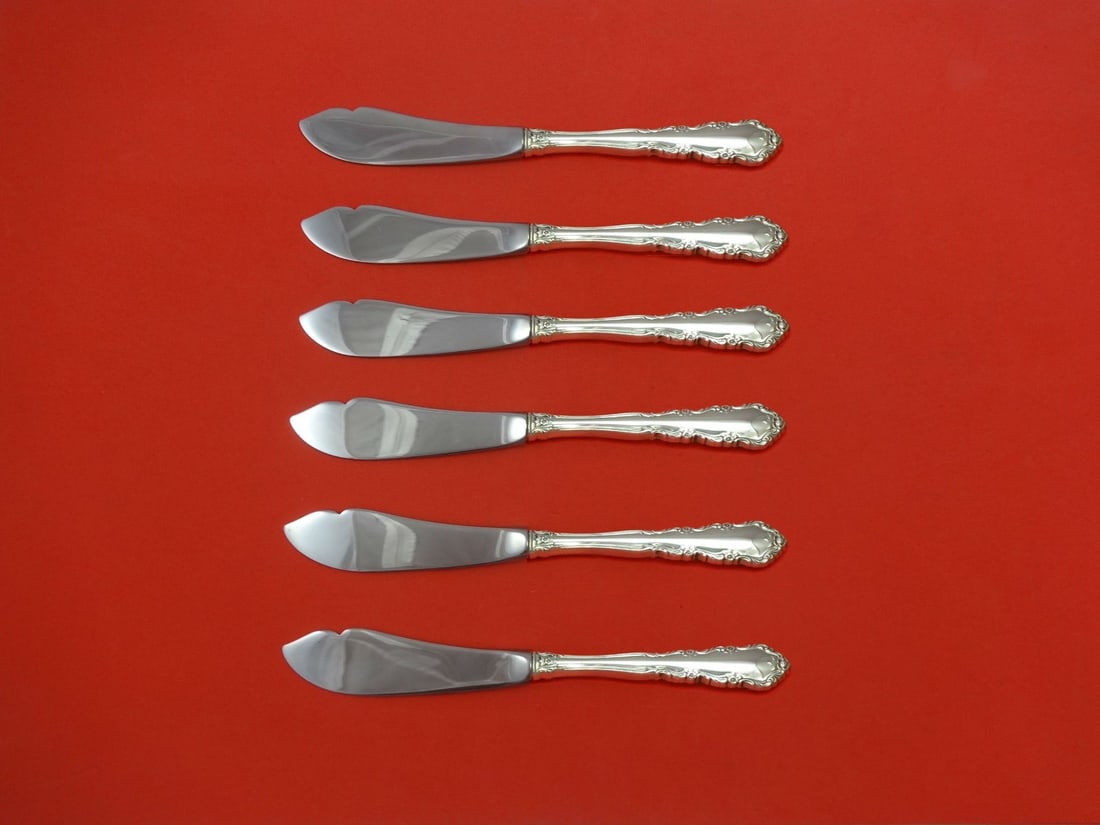 6 Piece Sterling Trout Knife Set Wallace Shenandoah Custom 7 1/2 (1 of 1)