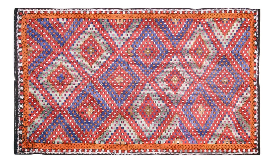 6'4" x 10'8" Anatolian Kilim Rug Fine Weave Organic Wool Handwoven (1 of 7)